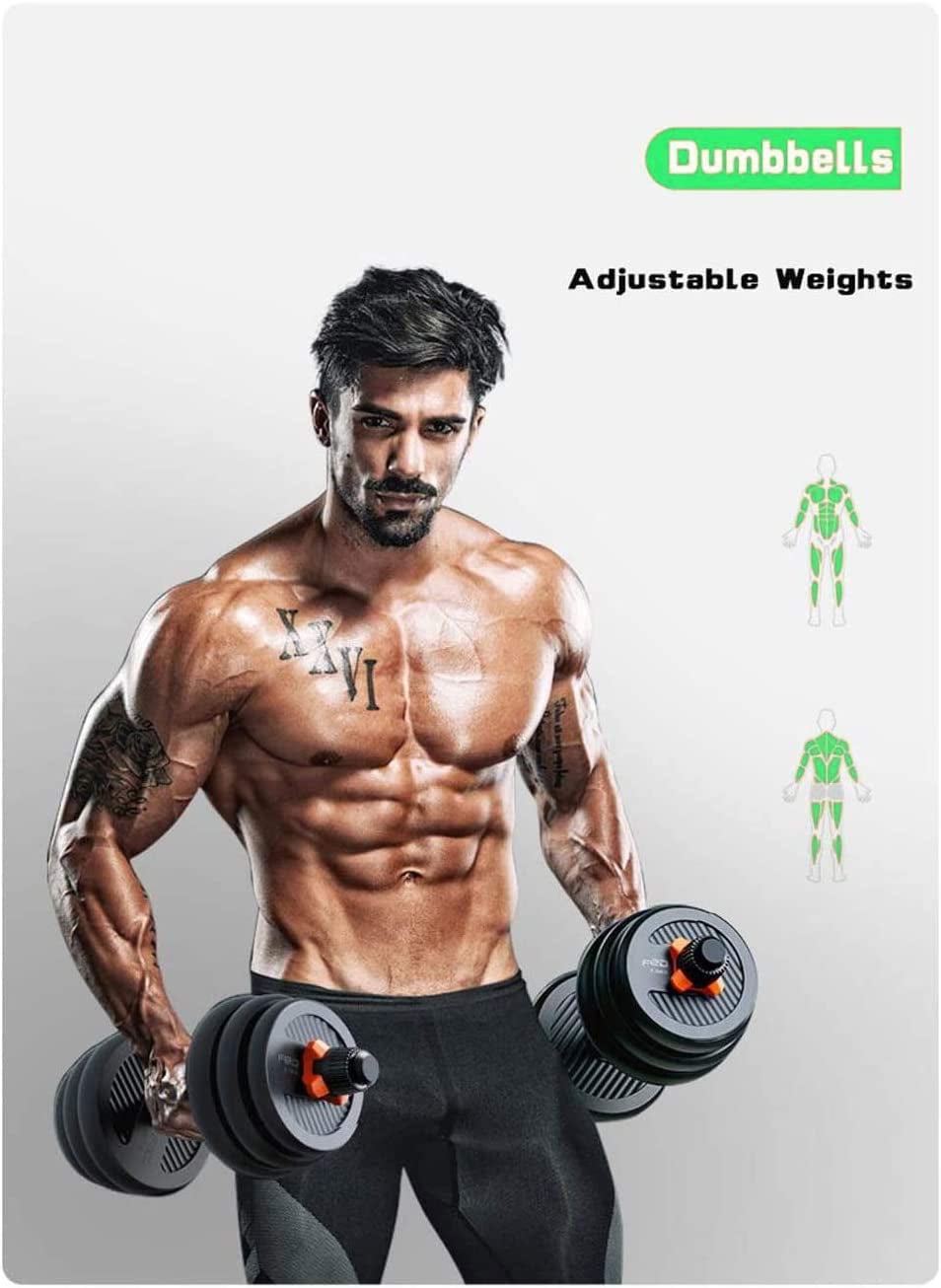 Dumbbells,Dumbbells Set,Adjustable Dumbbells,Barbell Weight Set,Exercise & Fitness Dumbbells,Adjustable Dumbbells Set of 2 (66 Pounds)