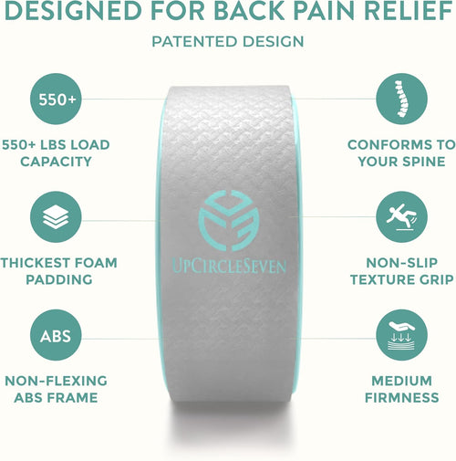 Back Roller & Yoga Wheel - Relieve Lower & Upper Back Pain & Stiffness - Therapeutically Stretch, Mobilize & Decompress Your Spine - Increase Mobility, Flexibility & Alignment