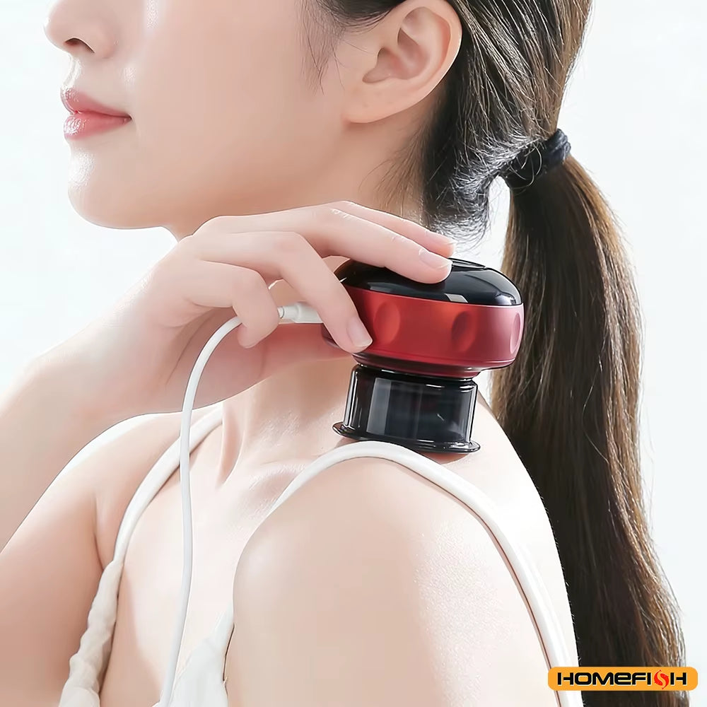 Plug-In Heating Cupping Massage Device – Back, Neck & Arm Scraping & Cupping Device